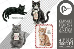 Vintage Postcard Catmas Greetings Sublimation Product Image 1