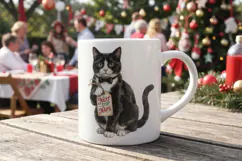 Vintage Postcard Catmas Greetings Sublimation Product Image 8