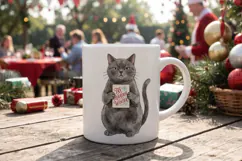 Vintage Postcard Catmas Greetings Sublimation Product Image 14