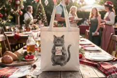 Vintage Postcard Catmas Greetings Sublimation Product Image 15