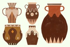 Vintage Pot Watercolor Vector Set Product Image 1