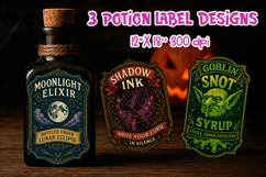 Vintage Halloween Labels | Potion Apothecary Label Stickers Product Image 1