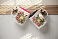 Vintage tumbler, mug wrap, clipart sublimation design Product Image 3