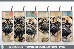 Bundle of six Decoupage Pugs Tumbler designs.