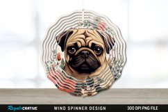 Vintage Pug Dog Wind Spinner Sublimation PNG Design Product Image 1