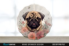 Vintage Pug Dog Wind Spinner Sublimation PNG Design Product Image 1