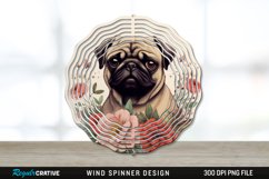 Vintage Pug Dog Wind Spinner Sublimation PNG Design Product Image 1