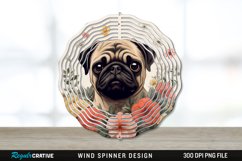 Vintage Pug Dog Wind Spinner Sublimation PNG Design Product Image 1