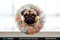 Vintage Pug Dog Wind Spinner Sublimation PNG Design Product Image 1