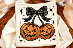 Vintage Pumpkin Cherries PNG, Spooky Season Sublimation Product Image 2