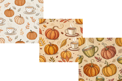 vintage pumpkin coffee, retro cafe design, coffee steam pattern, cozy fall shop, kraft paper background, autumn drink art, coffee ring texture, fall cafe aesthetic, harvest blend design, illustrated coffee beans