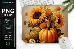 Vintage Pumpkins and Sunflowers Mouse Pad Product Image 1