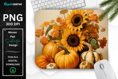Vintage Pumpkins and Sunflowers Mouse Pad Product Image 1