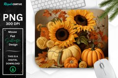 Vintage Pumpkins and Sunflowers Mouse Pad Product Image 1