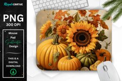 Vintage Pumpkins and Sunflowers Mouse Pad Product Image 1