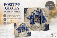 Vintage Bluebell Bee Quote Tumbler wrap, Inspirational quote Product Image 1