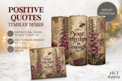 Foxglove Bee Quote Tumbler wrap, Inspirational quotes Product Image 1