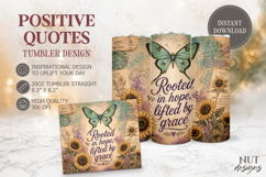 Butterfly Sunflower Retro Tumbler wrap, Inspirational quotes Product Image 1