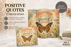 Summer Butterfly Vintage Tumbler wrap, Inspirational quotes Product Image 1