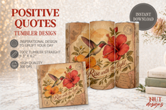Hummingbird Hibiscus Vintage Tumbler, Inspirational quotes Product Image 1