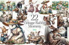 Vintage Rabbit Mommy Sublimation Clipart Product Image 1