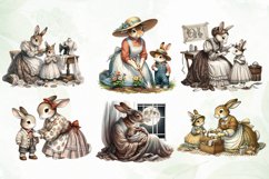 Vintage Rabbit Mommy Sublimation Clipart Product Image 4