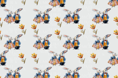 Vintage Rabbit Sweethearts Seamless Pattern Cottagecore JPG Product Image 2