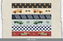 Vintage Racing Car Seamless Pattern Strips Product Image 1