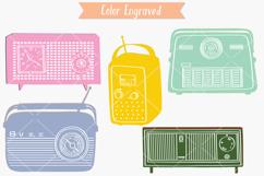 Vintage Radios| Colored Hand Drawn Retro Alarm Product Image 9