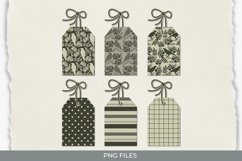 Vintage Raven and Floral Seamless Pattern Shaped Tag Product Image 1