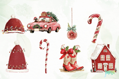 Vintage Red Christmas Clipart Bundle Product Image 8