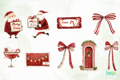 Vintage Red Christmas Clipart Bundle Product Image 6