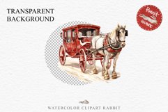 Vintage Red Christmas Horse Carriage Cab Winter Clipart PNG Nursery wall art card making collage printable files xmas decor junk journal sublimation santa watercolor Vintage Red Christmas Horse Carriage Cab png, xmas santa clipart, holiday winter decor