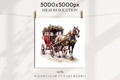 Vintage Red Christmas Horse Carriage Cab Winter Clipart PNG Nursery wall art card making collage printable files xmas decor junk journal sublimation santa watercolor Vintage Red Christmas Horse Carriage Cab png, xmas santa clipart, holiday winter decor