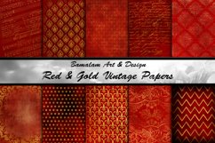 Red &amp; Gold Vintage Papers Product Image 1
