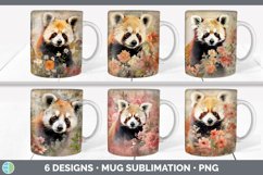 Bundle of six Decoupage Red Pandas Mug Wrap designs.