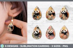 Bundle of six Decoupage Red Pandas Teardrop Earrings designs.