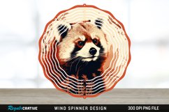 Vintage Red Panda Wind Spinner Sublimation Design PNG Product Image 1