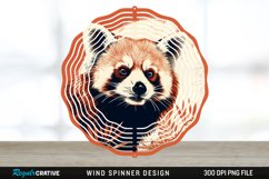 Vintage Red Panda Wind Spinner Sublimation Design PNG Product Image 1