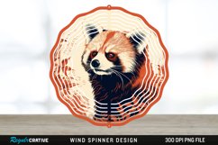 Vintage Red Panda Wind Spinner Sublimation Design PNG Product Image 1