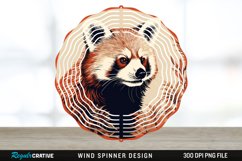 Vintage Red Panda Wind Spinner Sublimation Design PNG Product Image 1