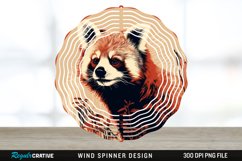 Vintage Red Panda Wind Spinner Sublimation Design PNG Product Image 1