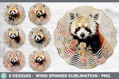 Bundle of six Decoupage Red Pandas Wind Spinner designs.