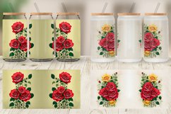 Glass Can Wraps Vintage Red Rose Product Image 2