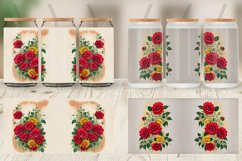 Glass Can Wraps Vintage Red Rose Product Image 4