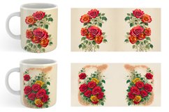 Vintage Red Rose Mug sublimation design Product Image 3