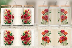 Glass Can Wraps Vintage Red Rose Product Image 5