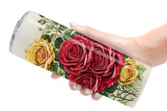 Vintage Red Rose Tumbler Sublimation Wrap Product Image 2