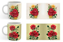 Vintage Red Rose Mug sublimation design Product Image 6