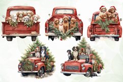 Vintage Red Truck With Many Puppies Product Image 3